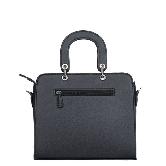 Vegan Leather Black Handbag for Women – Top-Handle Tote Bag, Satchel Purse - Picture 8 of 10